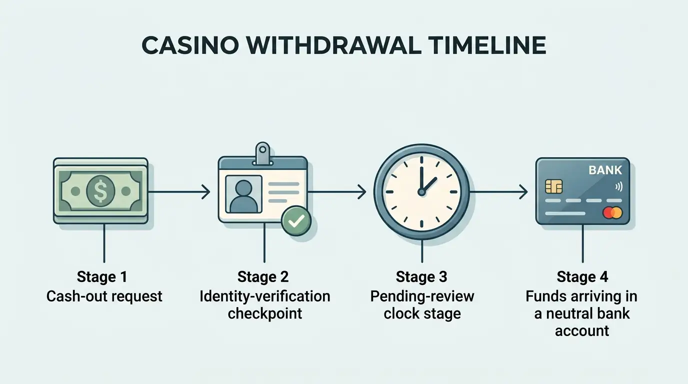 Educational Amazon Slots withdrawal timeline from request through pending review to bank receipt